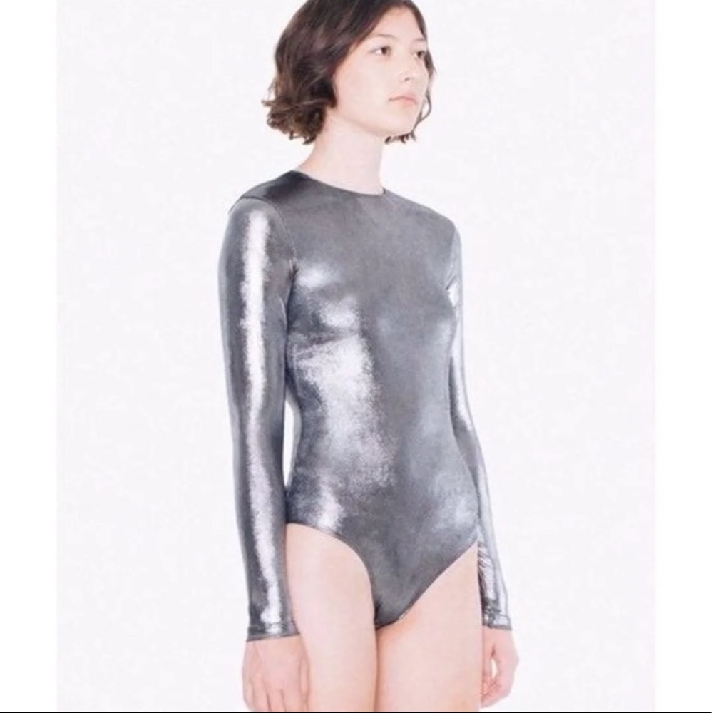 Metallic sliver American Apparel Jumpsuit